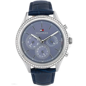 Tommy Hilfiger 1781979 Ari Quartz Diamonds Blue Dial Blue Leather Strap Watch for Women Tommy Hilfiger