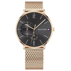 Tommy Hilfiger 1791506 Brooklyn Grey Dial Gold Mesh Bracelet Watch for Men Tommy Hilfiger