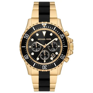 Michael Kors MK8979 Everest Chronograph Black Dial Two Tone Steel Strap Watch For Men Michael Kros