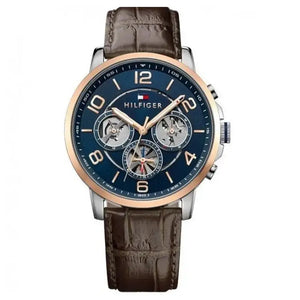 Tommy Hilfiger 1791290 Keagan Chronograph Blue Dial Brown Leather Strap Watch for Men Tommy Hilfiger