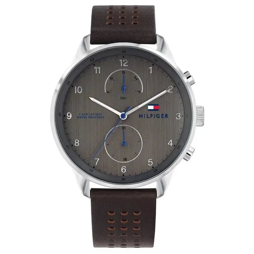 Tommy Hilfiger 1791579 Chase Quartz Brown Dial Brown Leather Strap Watch for Men Tommy Hilfiger