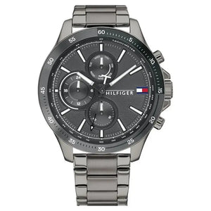 Tommy Hilfiger 1791719 Bank Grey Dial Grey Steel Strap Watch for Men Tommy Hilfiger