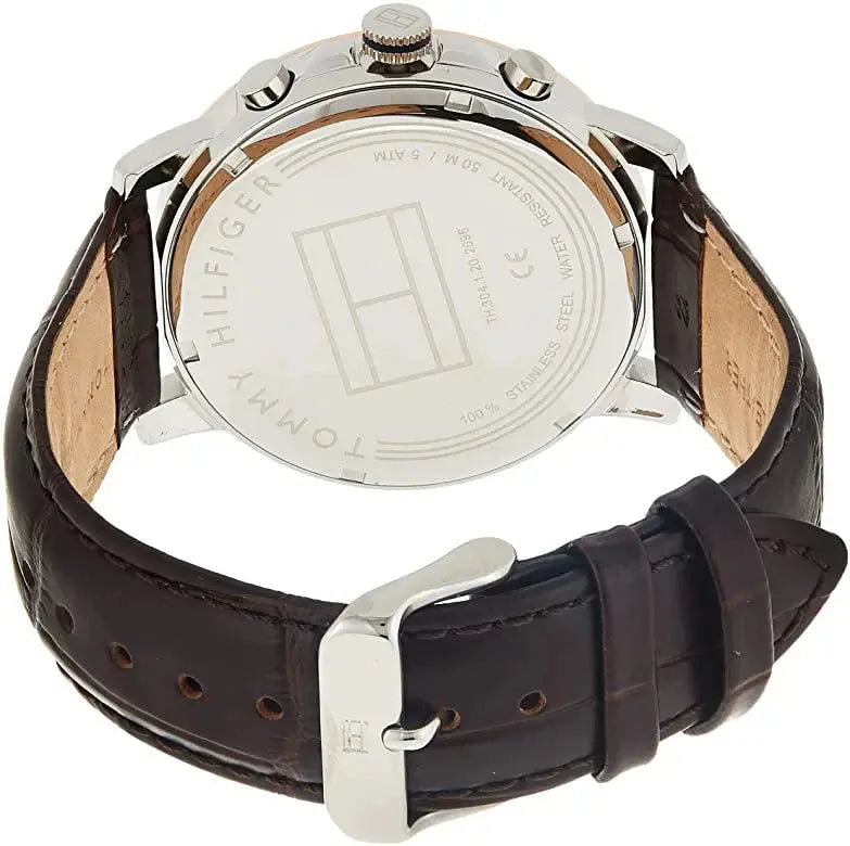 Tommy Hilfiger 1791290 Keagan Chronograph Blue Dial Brown Leather Strap Watch for Men Tommy Hilfiger