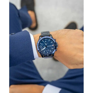 Tommy Hilfiger 1791720 Bank Quartz Blue Dial Blue Steel Strap Watch for Men Tommy Hilfiger