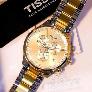 Tissot T116.617.22.021.00 T Sport Chrono XL Classic Gold Dial Two Tone Steel Strap Watch for Men Tissot