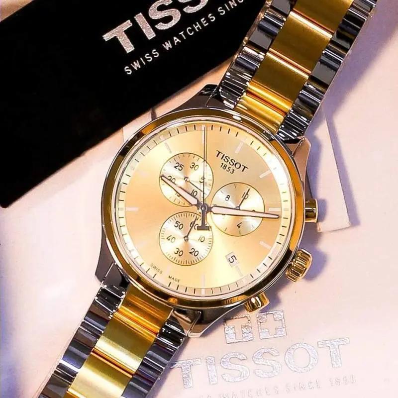 Tissot T116.617.22.021.00 T Sport Chrono XL Classic Gold Dial Two Tone Steel Strap Watch for Men Tissot