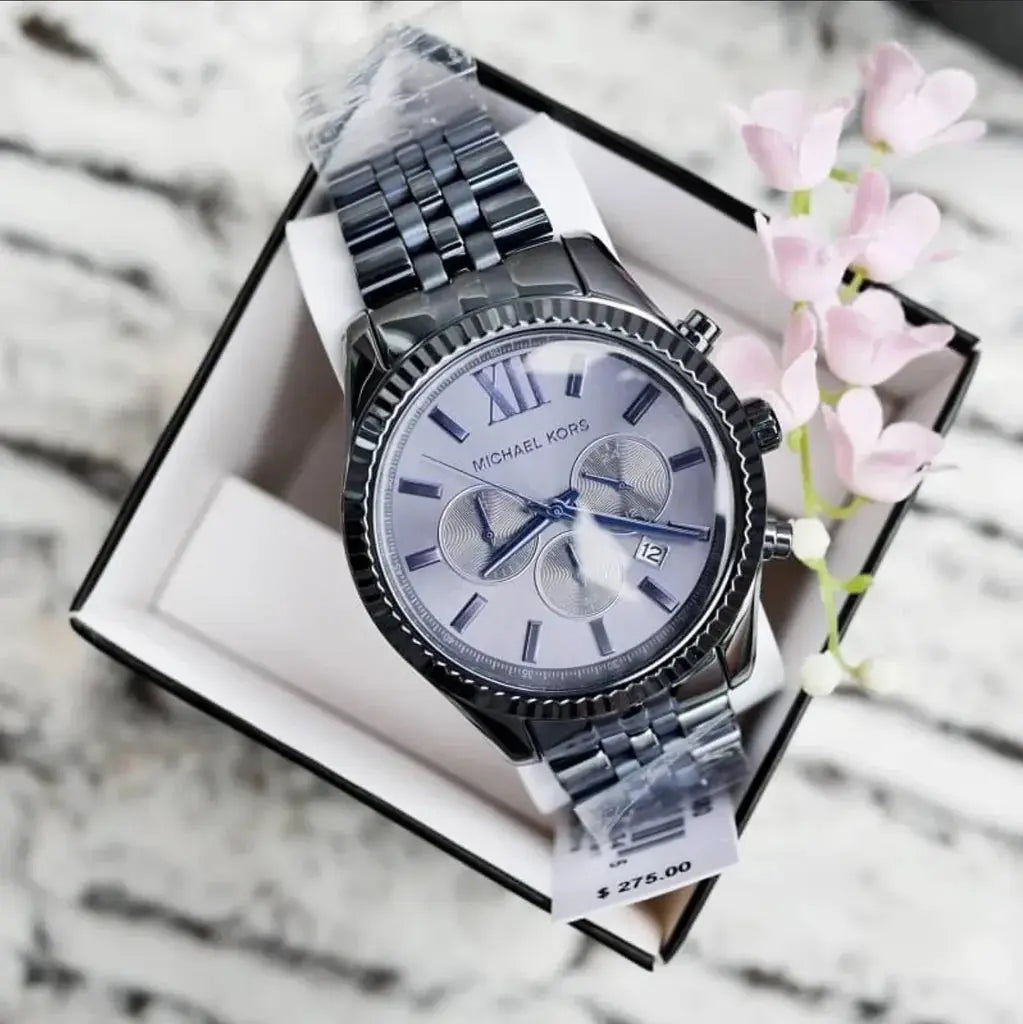 Michael Kors MK8480 Lexington Chronograph Blue Dial Blue Steel Strap Watch for Men Michael Kros
