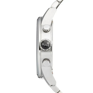 Hugo Boss 1513383 Jet Black Dial Silver Steel Strap Watch for Men Hugo Boss