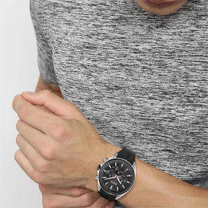 Hugo Boss 1513855 Distinct Black Dial Black Rubber Strap Watch for Men Hugo Boss