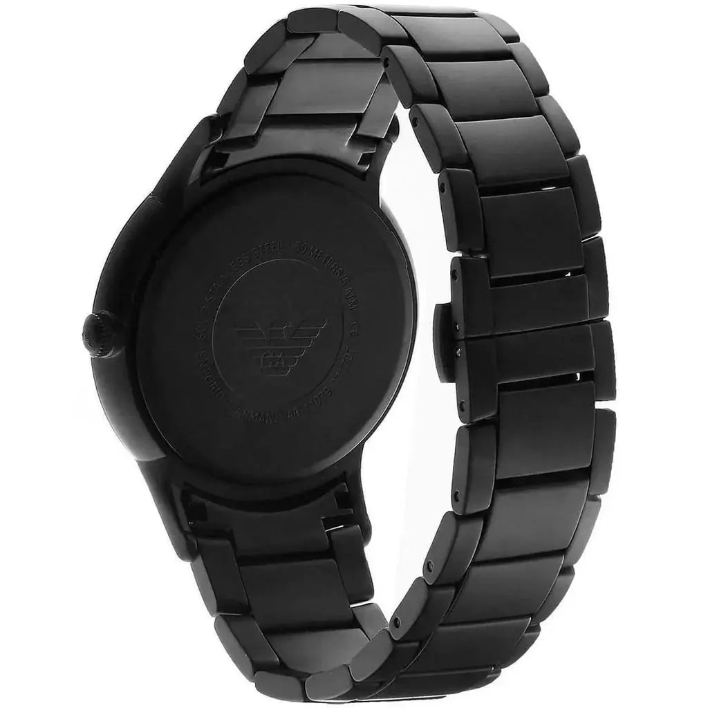 Emporio Armani AR11079 Renato Quartz Black Dial Black Steel Strap Watch For Men Emporio Armani