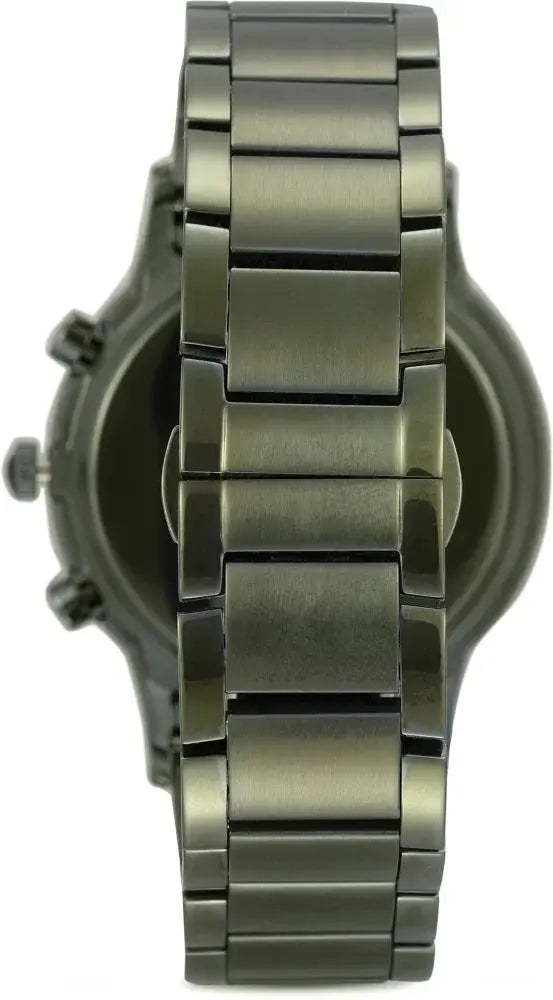 Emporio Armani AR11117 Renato Chronograph Quartz Grey Dial Green Steel Strap Watch For Men Emporio Armani