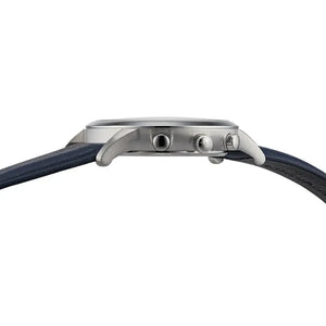 Emporio Armani AR11216 Renato Chronograph Blue Dial Black Leather Strap Watch For Men Emporio Armani