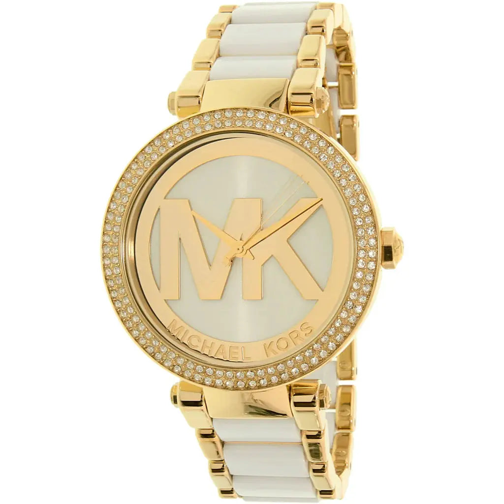 Michael Kors MK6313 Parker White Dial Two Tone Steel Strap Watch for Women Michael Kros