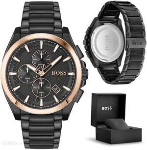 Hugo Boss 1513885 Grandmaster Black Dial Black Steel Strap Watch for Men Hugo Boss