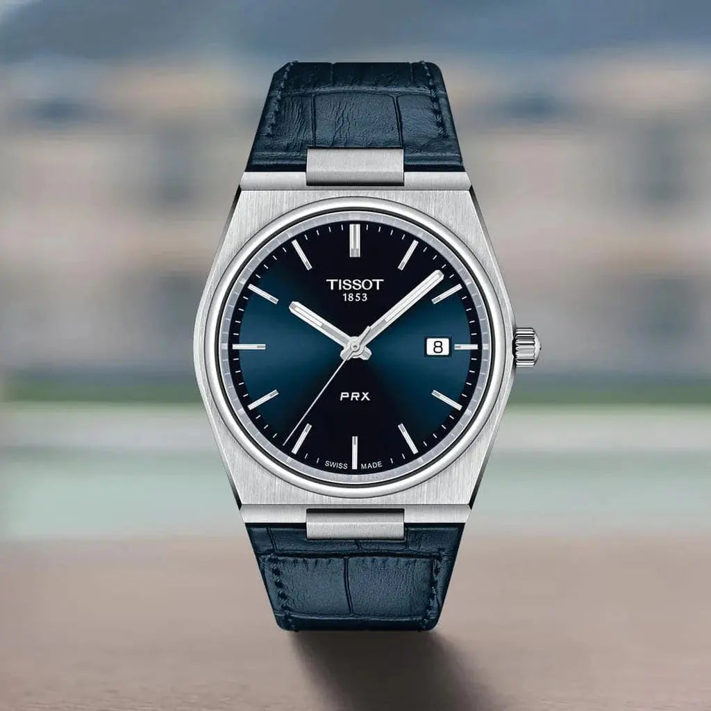 Tissot T137.410.16.041.00 PRX Blue Dial Blue Leather Strap Watch for Men Tissot