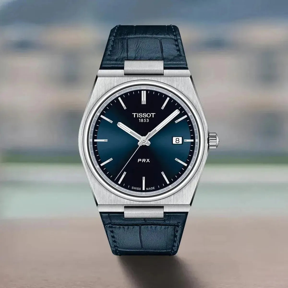 Tissot T137.410.16.041.00 PRX Blue Dial Blue Leather Strap Watch for Men Tissot