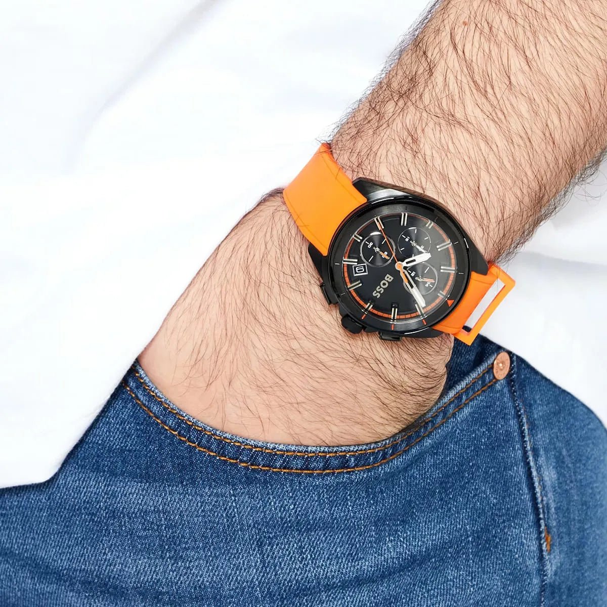 BOSS Distinct Black Dial Chronograph Men's Watch HB1513957 - Watch Enclave
