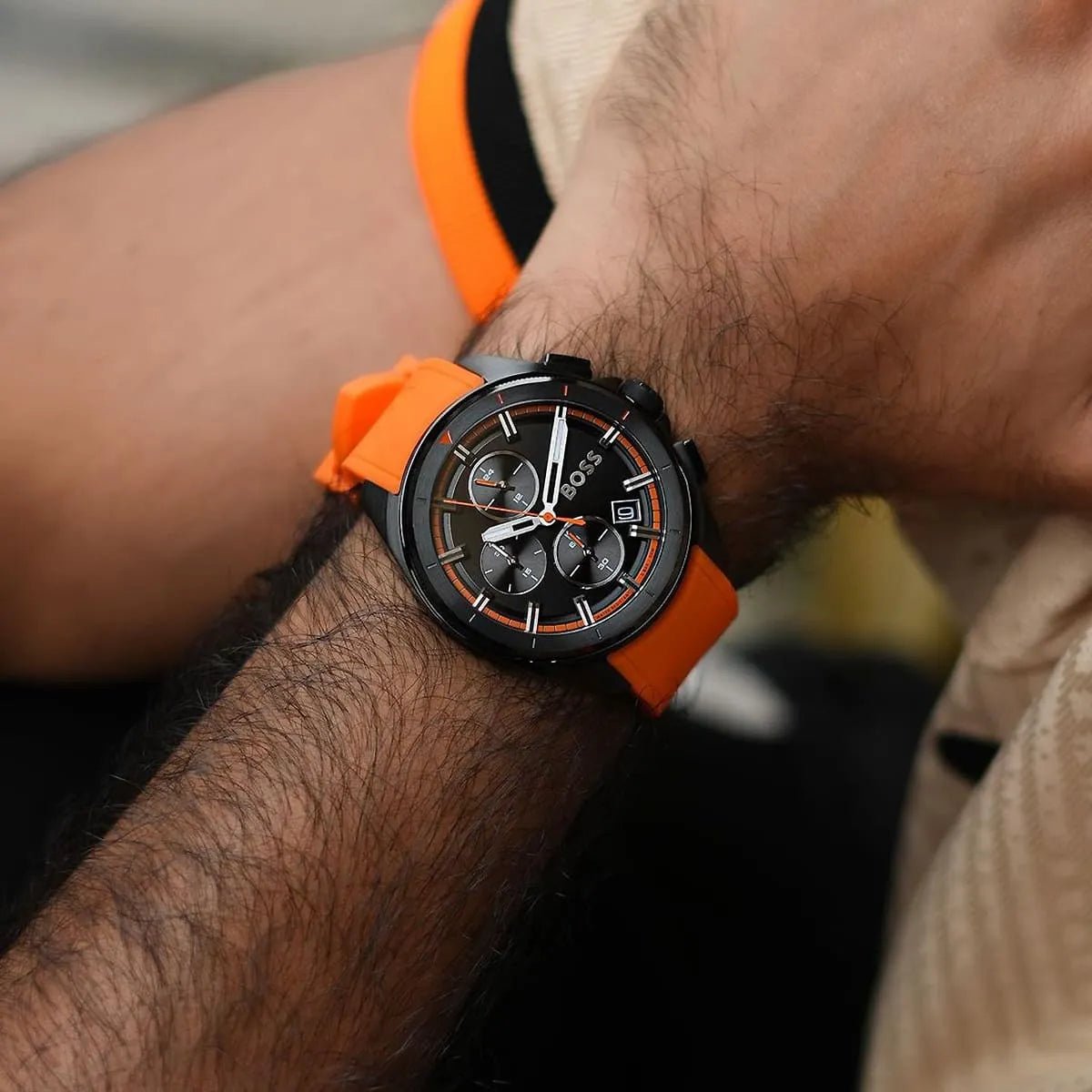 BOSS Distinct Black Dial Chronograph Men's Watch HB1513957 - Watch Enclave
