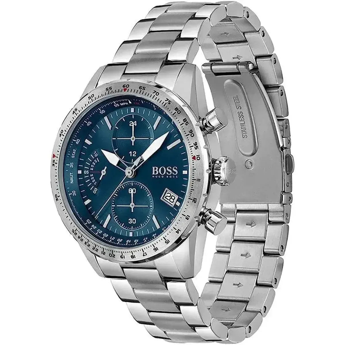 Hugo Boss 1513582 Talent Blue Dial Silver Steel Strap Watch for Men Hugo Boss