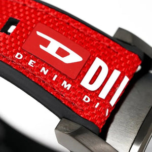 Diesel DZ7423 Mr Daddy 2.0 Chronograph Grey Dial Red Rubber Strap Watch For Men Diesel