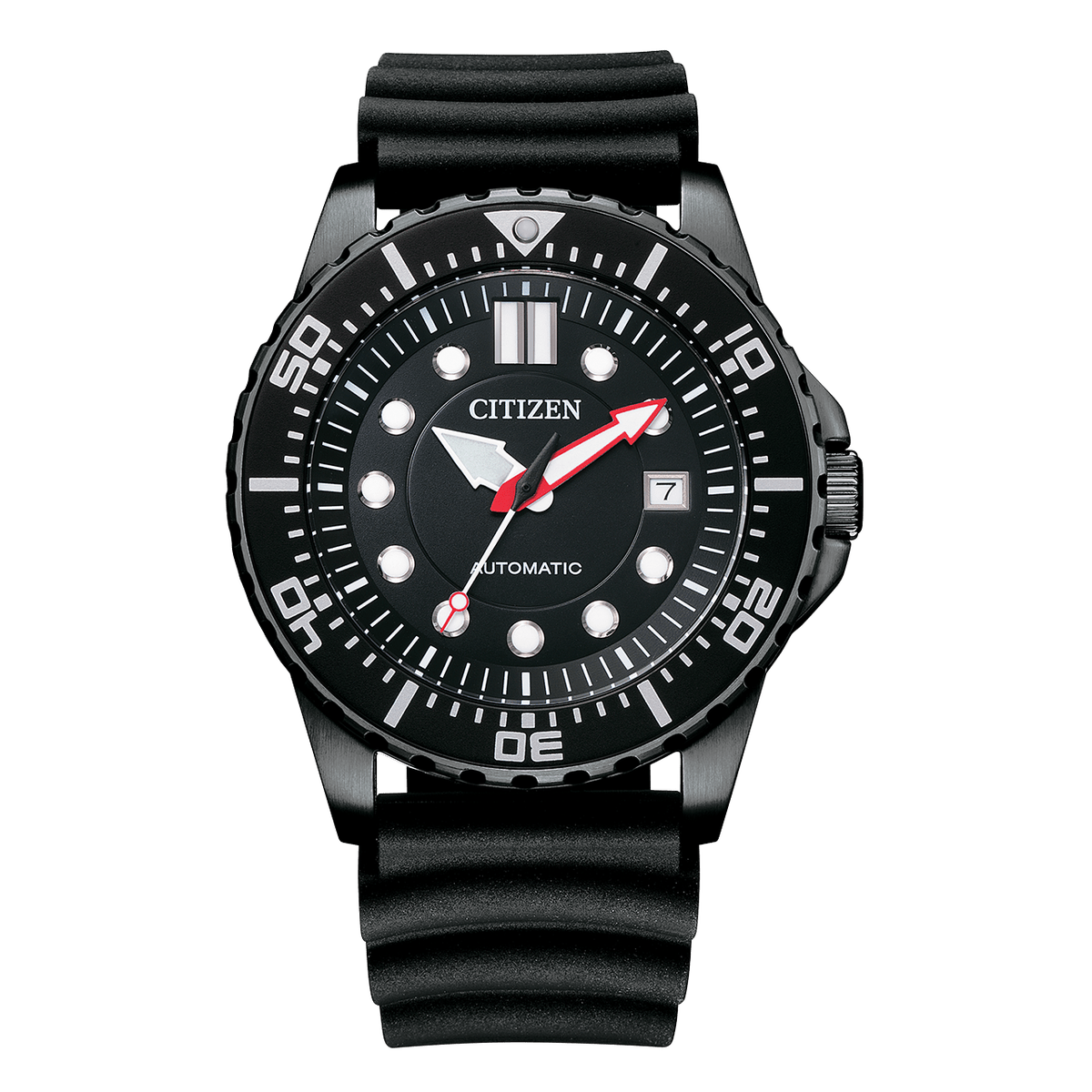 Citizen Mechanical Sports Black Dial Rubber Strap Automatic Men's Watch NJ0125 - 11E - Watch Enclave