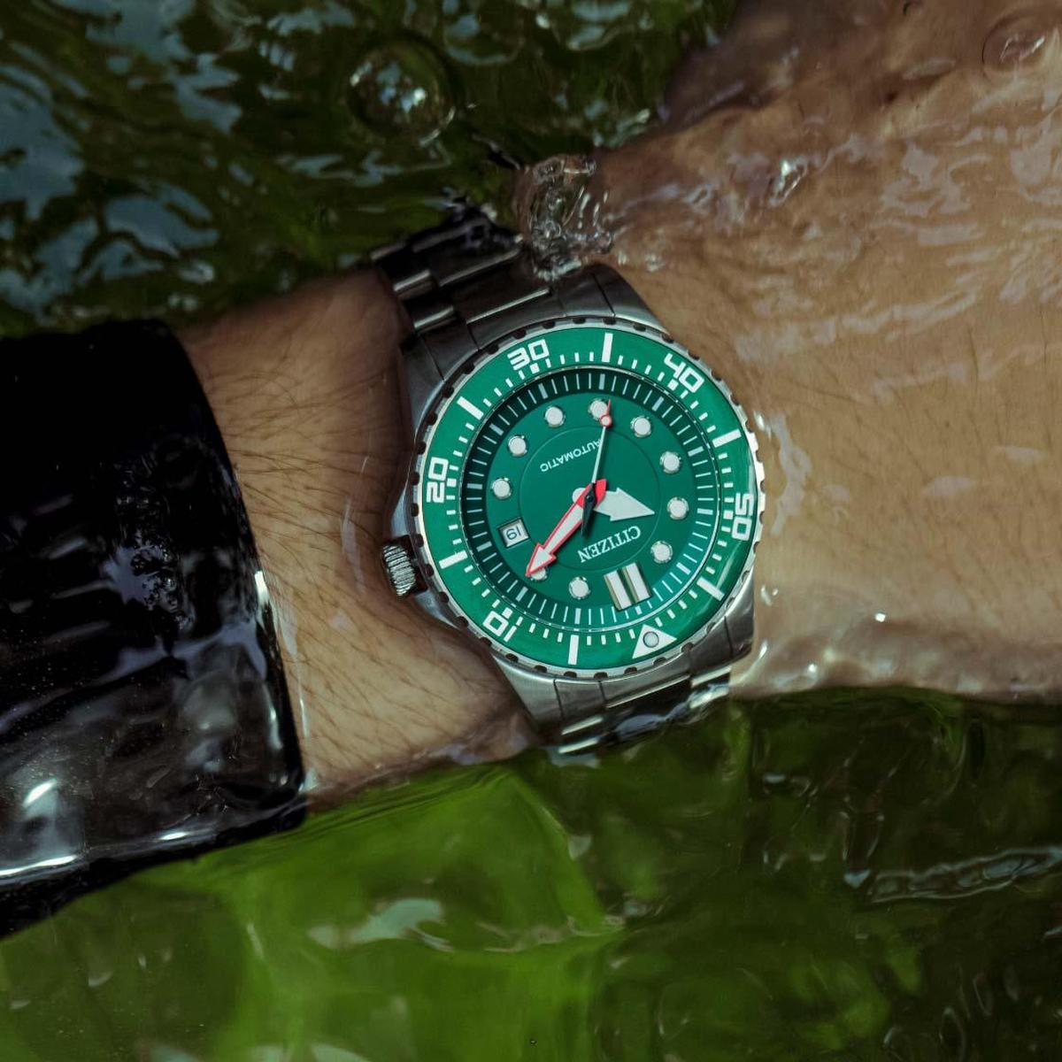 Citizen Mechanical Sports Green Dial Automatic Men's Watch NJ0129 - 87X - Watch Enclave