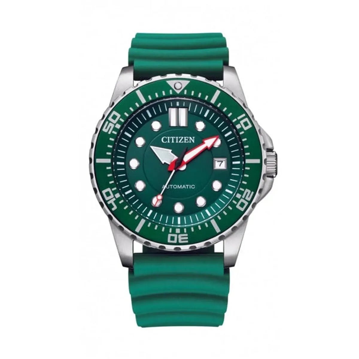 Citizen Mechanical Sports Green Dial Rubber Strap Automatic Men's Watch NJ0129 - 10X - Watch Enclave