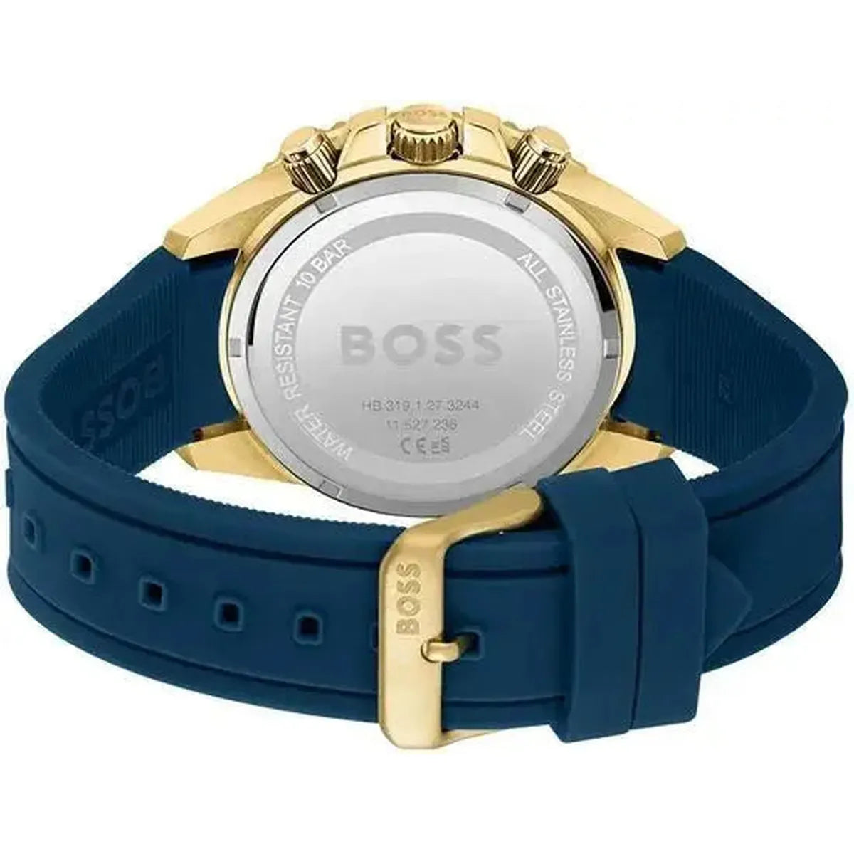 Hugo Boss 1513965 Admiral Blue Dial Blue Rubber SIlicon Strap Watch for Men Hugo Boss