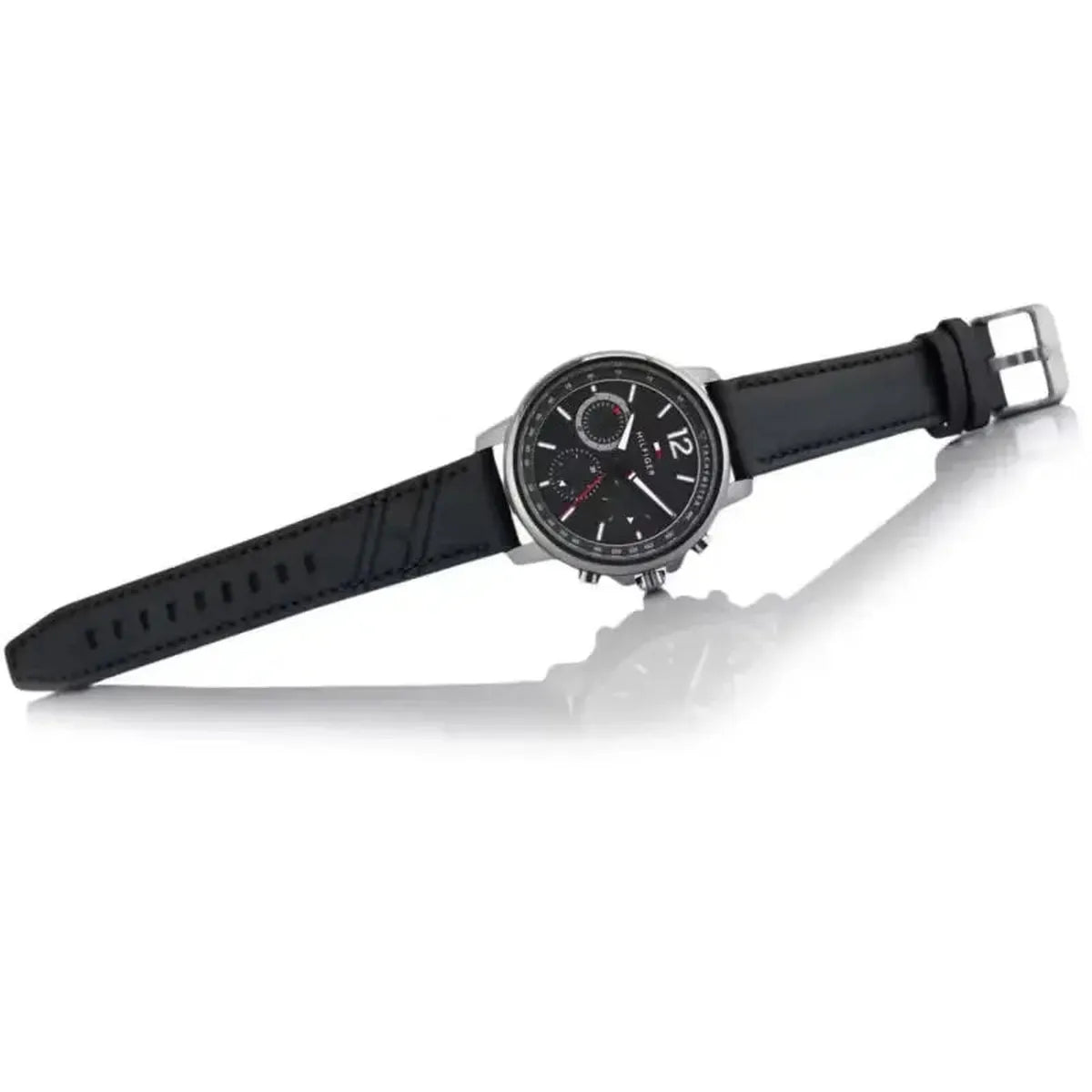 Tommy Hilfiger 1791533 London Chronograph Grey Dial Black Leather Strap Watch for Men Tommy Hilfiger