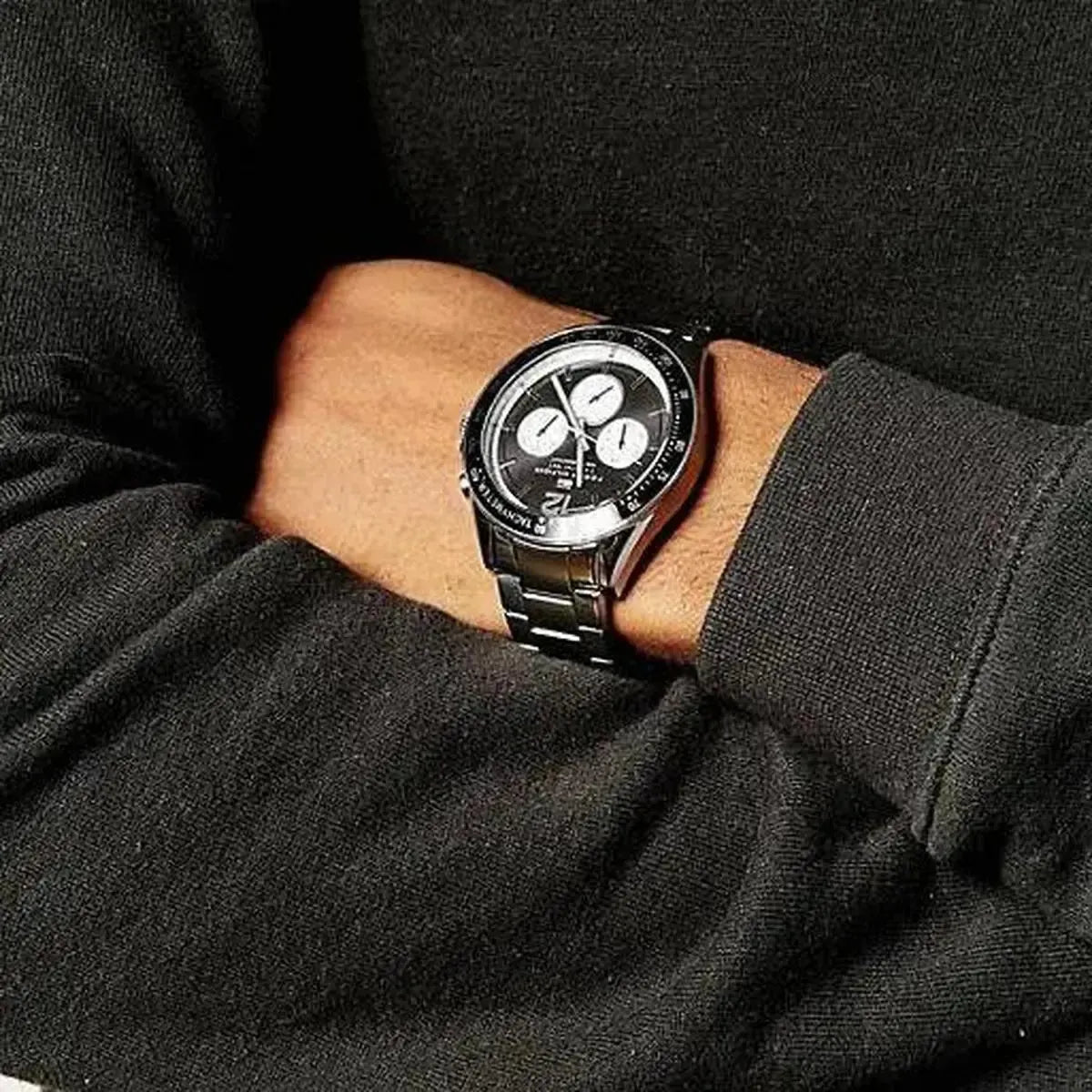 Tommy Hilfiger 1791120 Luke Quartz Black Dial Silver Steel Strap Watch for Men Tommy Hilfiger