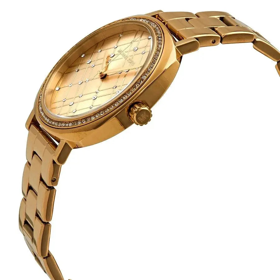 Michael Kors MK3989 Nia Quartz Gold Dial Gold Steel Strap Watch For Women Michael Kros