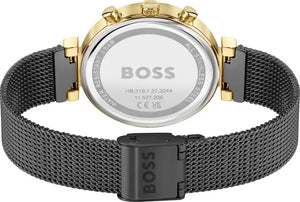 Hugo Boss 1502627 Flawless Black Dial Black Mesh Bracelet Watch for Women Hugo Boss