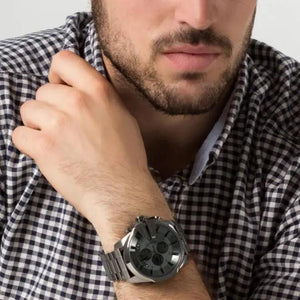 Diesel DZ4282 Mega Chief Chronograph Grey Dial Grey Steel Strap Watch for Men Diesel