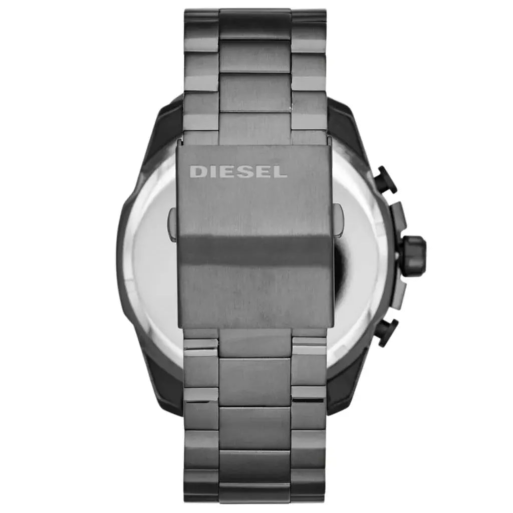 Diesel DZ4466 Mega Chief Chronograph Grey Dial Grey Steel Strap Watch For Men Diesel