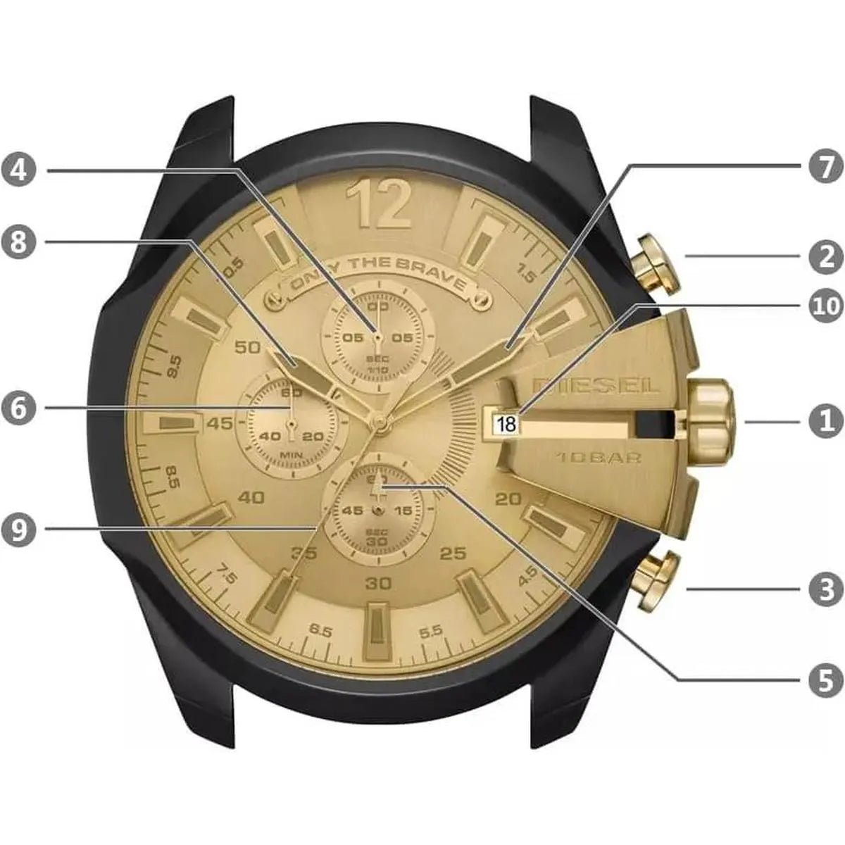 Diesel Mega Chief Chronograph Quartz Men's Watch DZ4485 - Watch Enclave