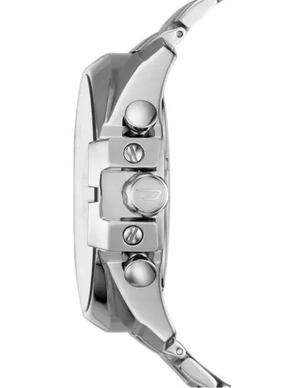 Diesel DZ4417 Mega Chief Chronograph Blue Dial Silver Steel Strap Watch For Men Diesel