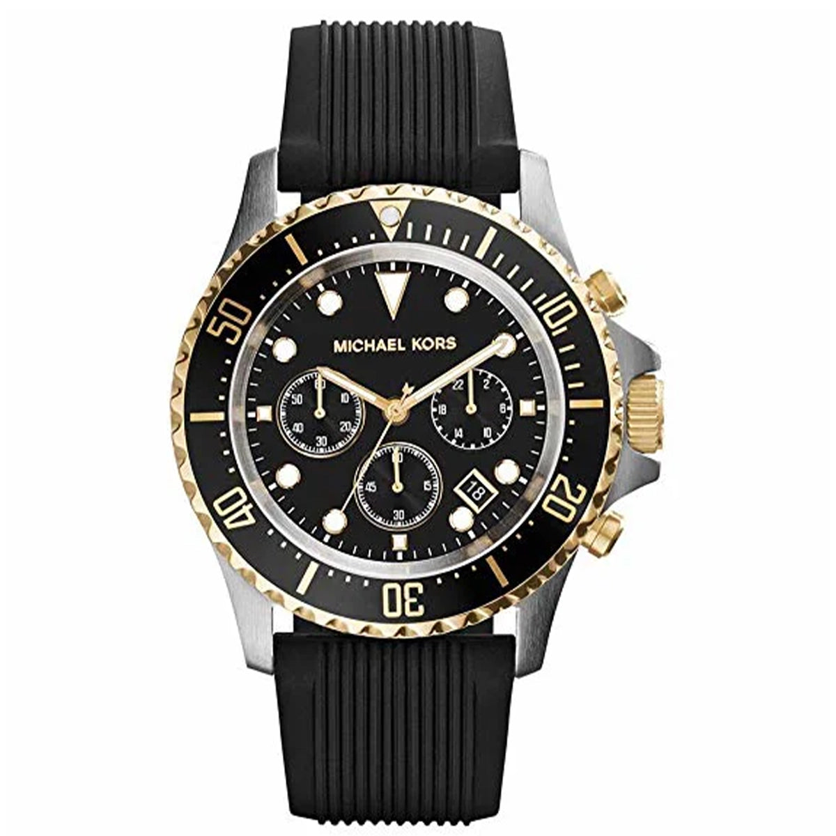 Michael Kors Bayville MK8366 Men's Chronograph Watch – 45mm Black Dial Steel Bracelet