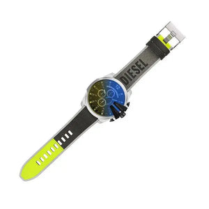 Diesel Mega DZ4523 Chief Chronograph Black Dial Grey Nylon Strap Watch For Men Diesel