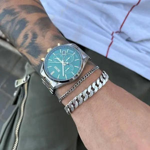 Hugo Boss 1513878 Champion Chronograph Green Dial Two Tone Steel Strap Watch for Men Hugo Boss