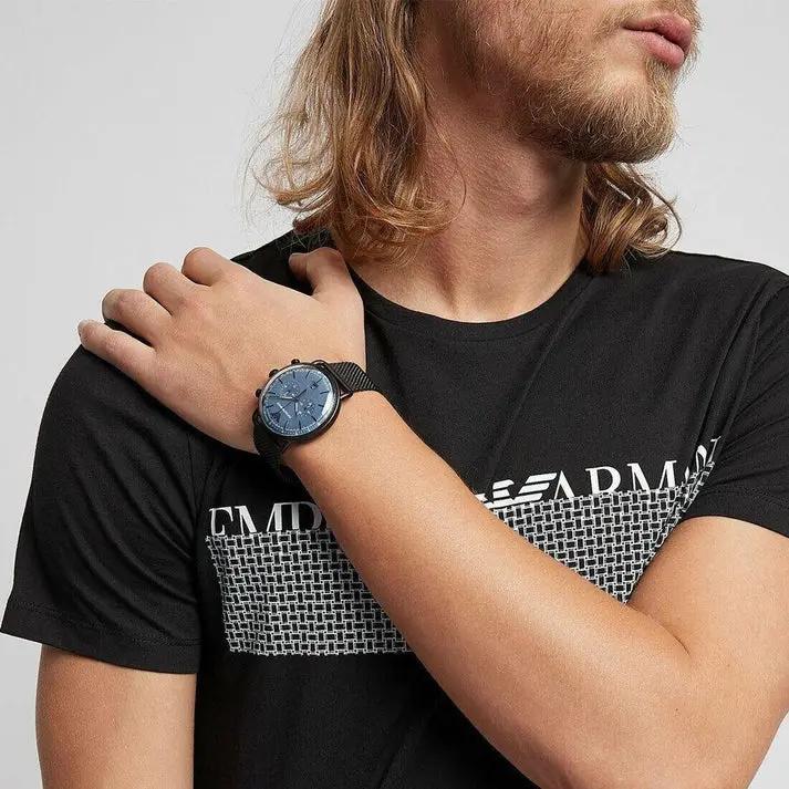 Emporio Armani AR11201 Chronograph Date Mesh Bracelet Strap Men's Watch Emporio Armani