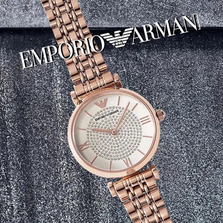 Emporio Armani AR11244 T-Bar Rose Gold Tone Ladies Watch Emporio Armani