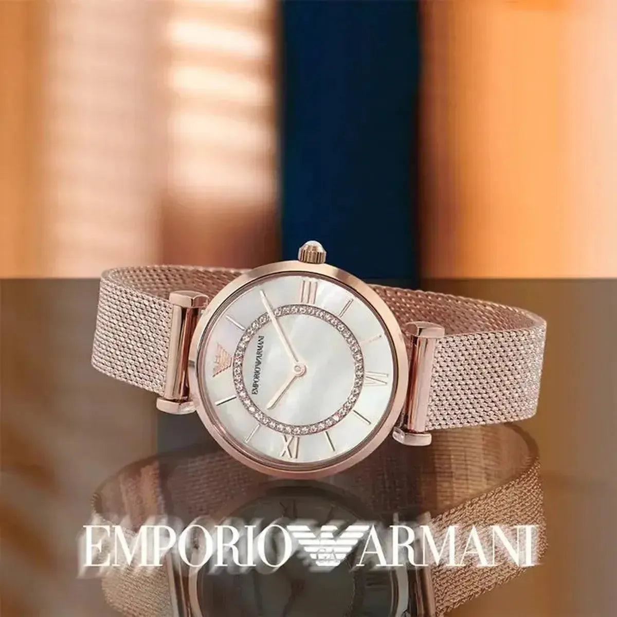 Emporio Armani AR11320 Rose Gold Gianni T-Bar Ladies Watch Emporio Armani