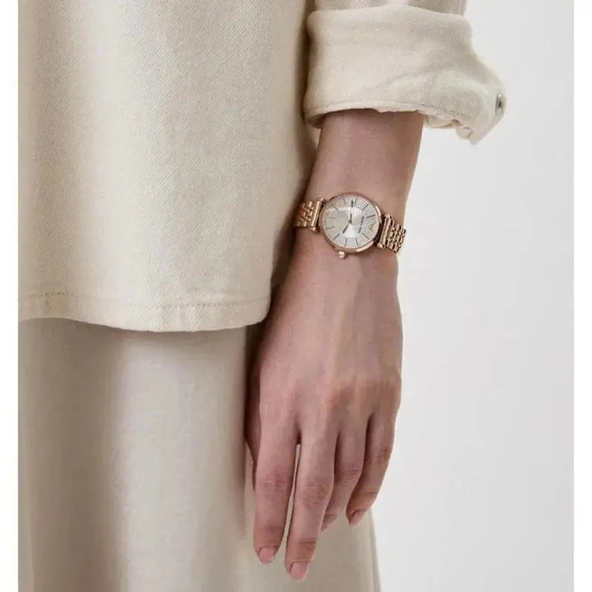 Emporio Armani AR11446 Gianni T-Bar Analog Silver Dial Women's Watch Emporio Armani