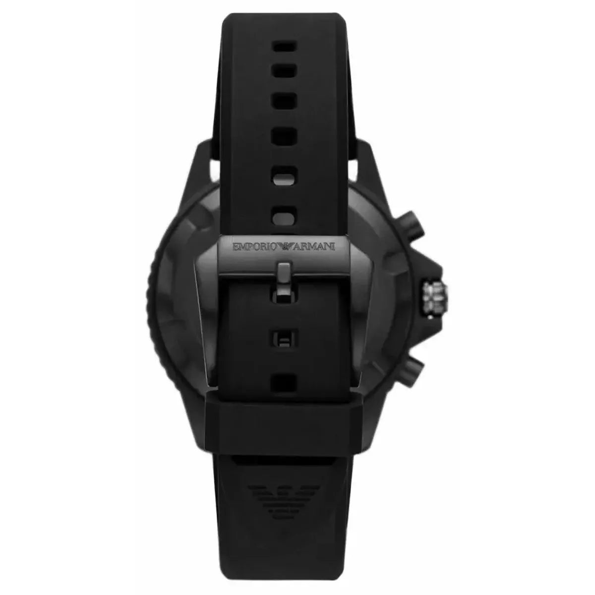 Emporio Armani AR11463 Diver Chronograph Quartz Green Dial Black Silicon Strap Watch For Men Emporio Armani