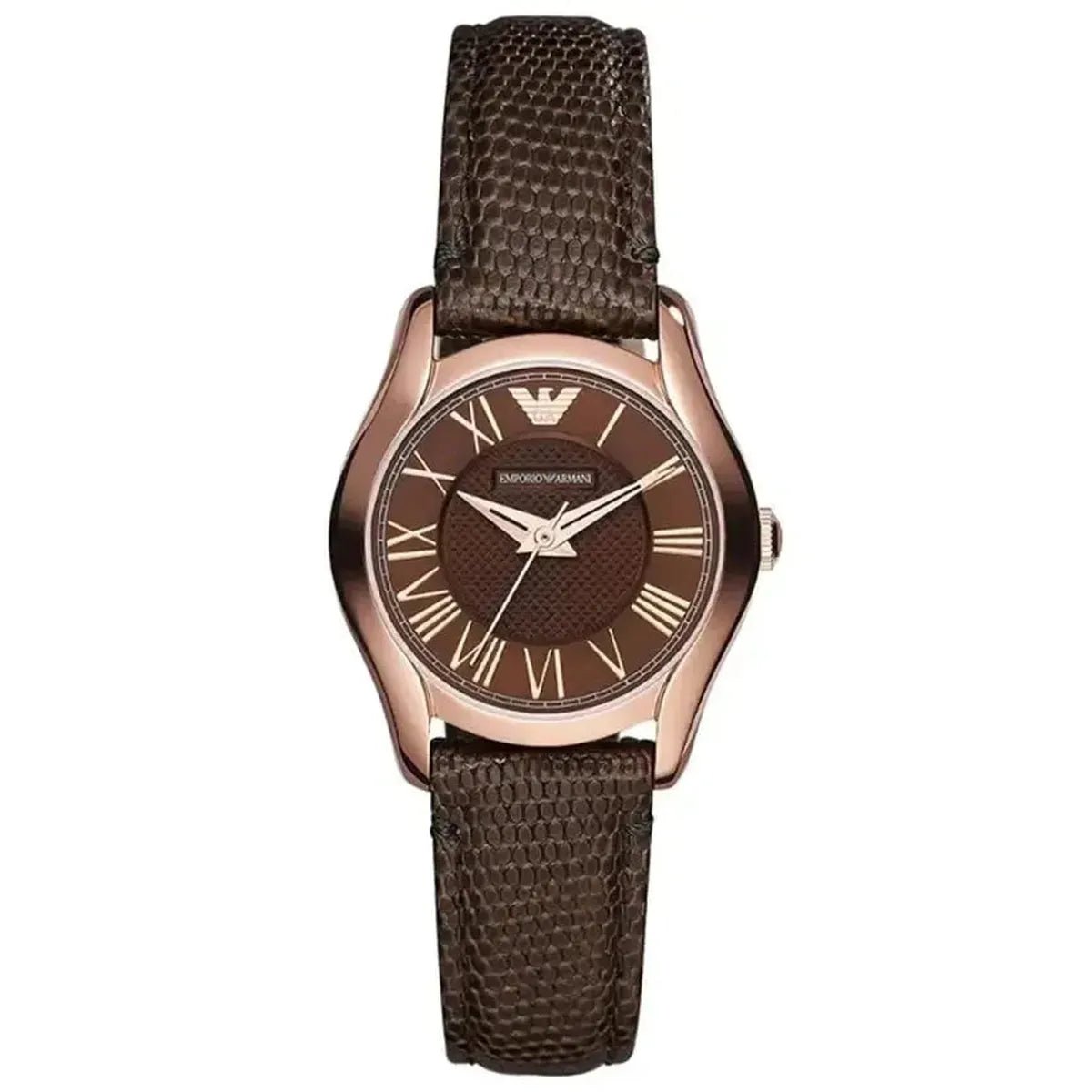 Classic AR1714 Leather Watch – 27mm Brown Dial Rose Gold Case