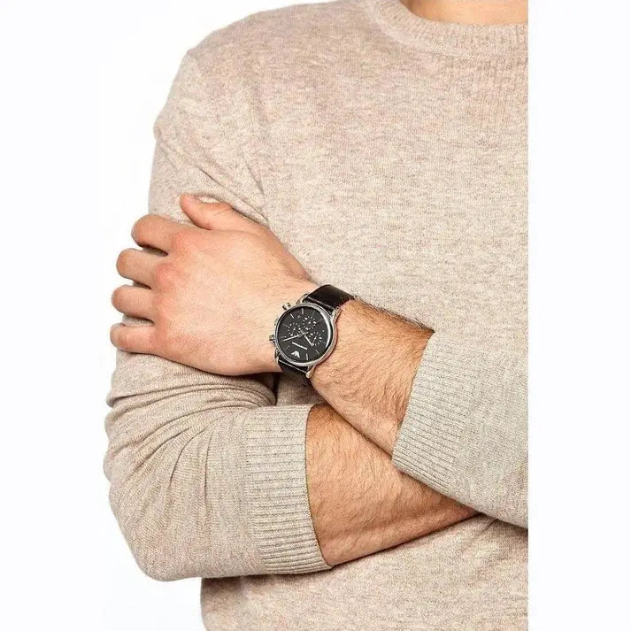 Emporio Armani AR1733 Classic Black Stainless Steel Men's Watch Emporio Armani