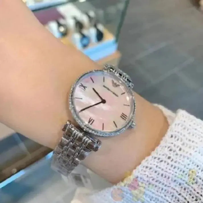 Emporio Armani AR1779 Ladies Watch Gianni T-Bar Pink Emporio Armani