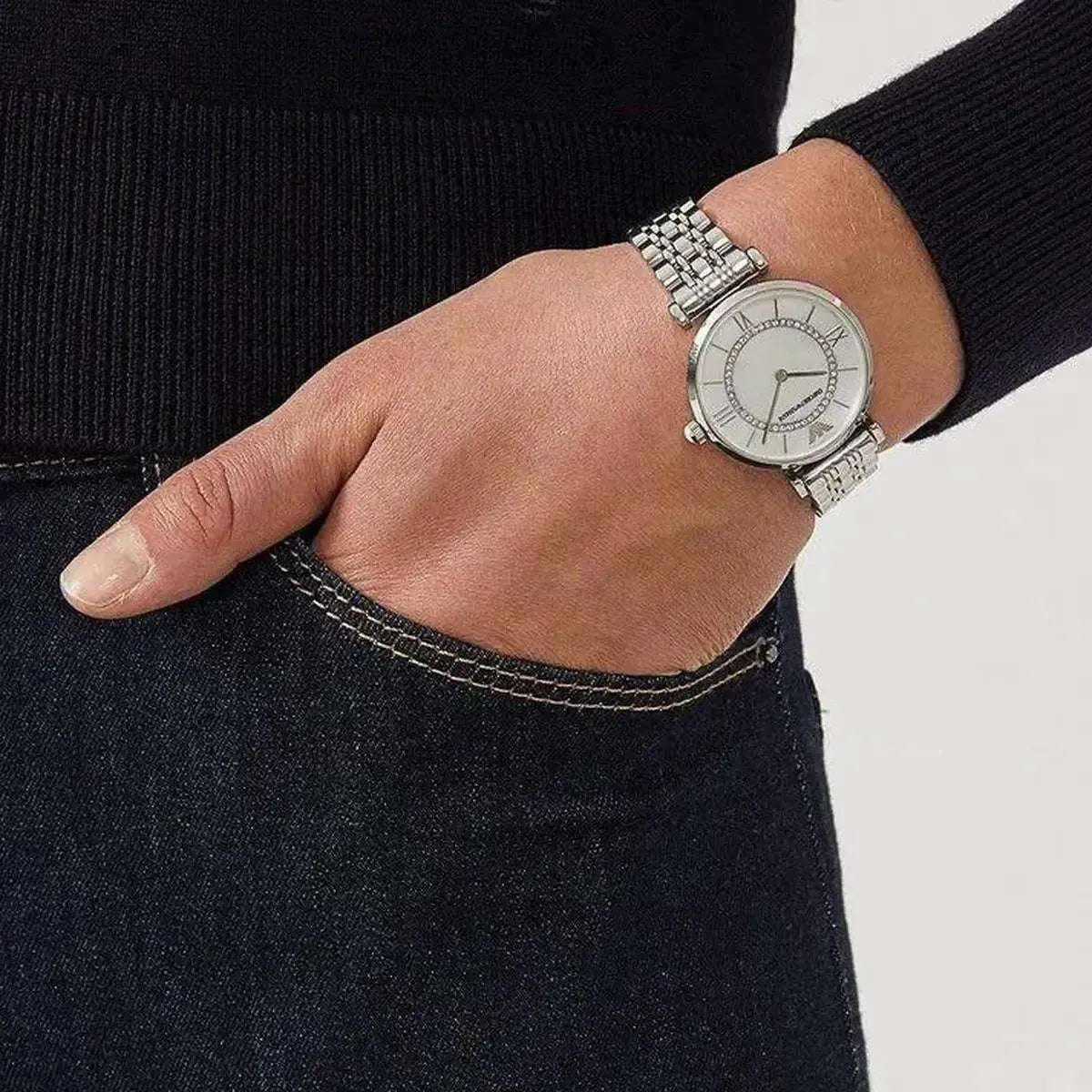 Emporio Armani AR1908 Classic Mother Of Pearl Dial Ladies Watch Emporio Armani