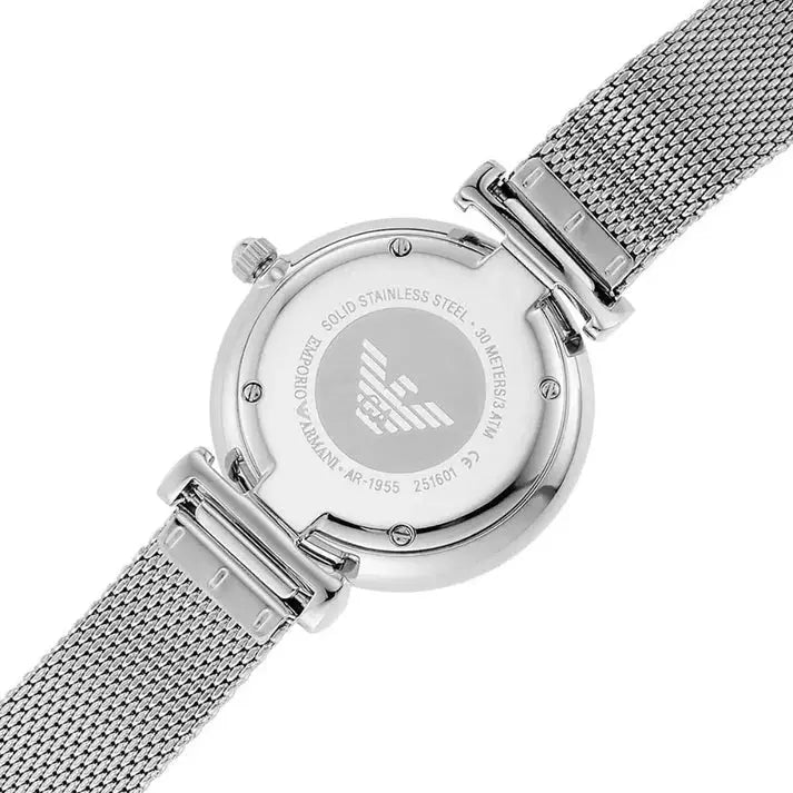 Emporio Armani AR1955 Mother Of Pearl Mesh Bracelet Ladies Watch Emporio Armani