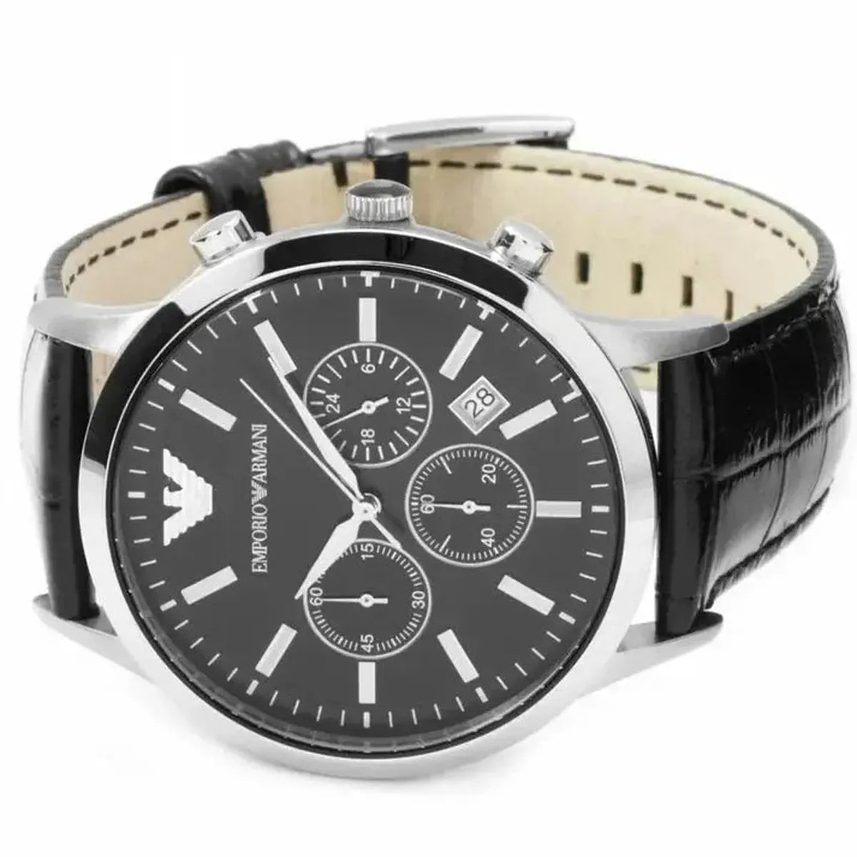 Emporio Armani AR2447 Men's Renato Chronograph Watch Black Emporio Armani